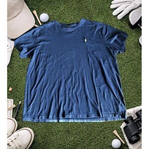 Polo Ralph Lauren T-Shirt Mens XL Blue Short Sleeve Yellow Pony Logo Preppy Tee